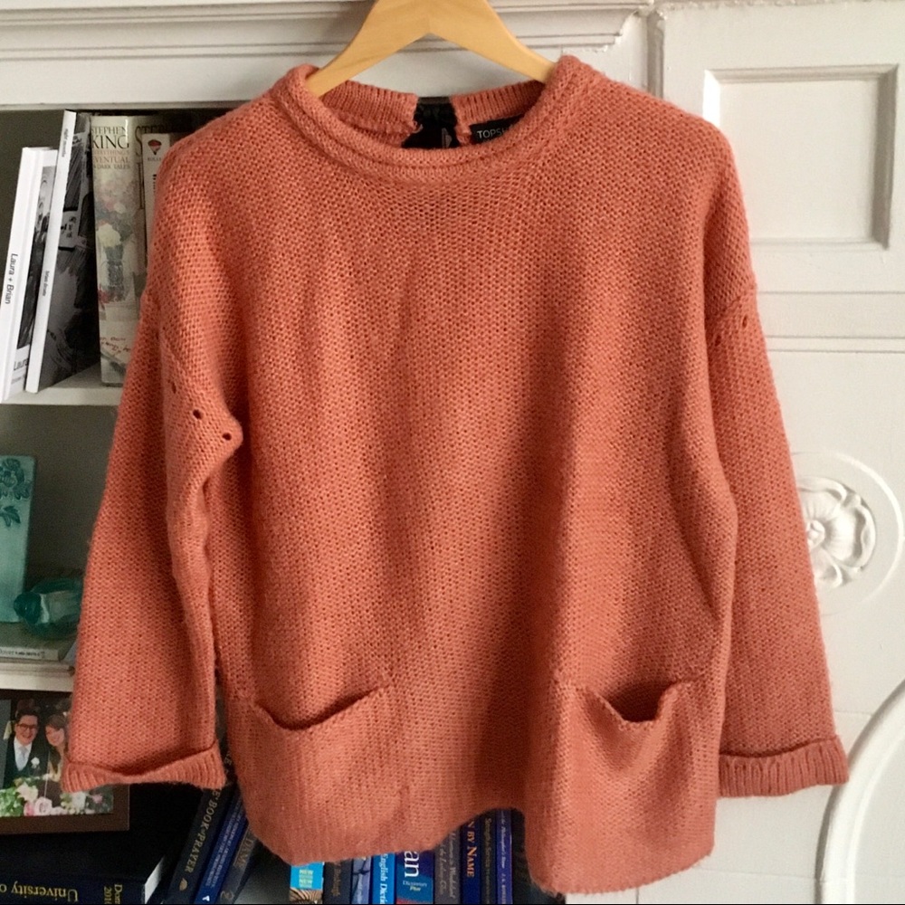 Topshop oversized bow back sweater - s